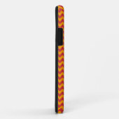 Eigen monogram rood en geel Chevron Pattern Case-Mate iPhone Case (Achterkant/rechts)