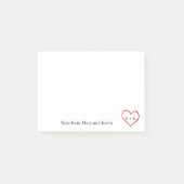 Eigen monogram rood hart voor weddenschap post-it® notes (Voorkant)