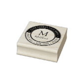 Eigen monogram stijlvol, achternaam en retouradres 	rubberstempel (Stempel)