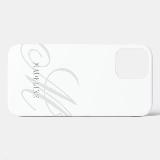 Eigen monogram watermerk elegant iPhone 12 hoesje (Achterkant (horizontaal))