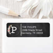 Eigen monogram zwart Chalkboard Etiket (Insitu)