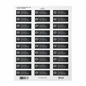 Eigen monogram zwart Chalkboard Etiket (Full Sheet)