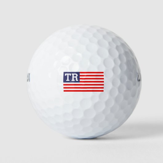 Eigen monogrammatica letter patriottic American fl Golfballen (Voorkant)