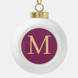 Eigen monogrammen keramische bal ornament