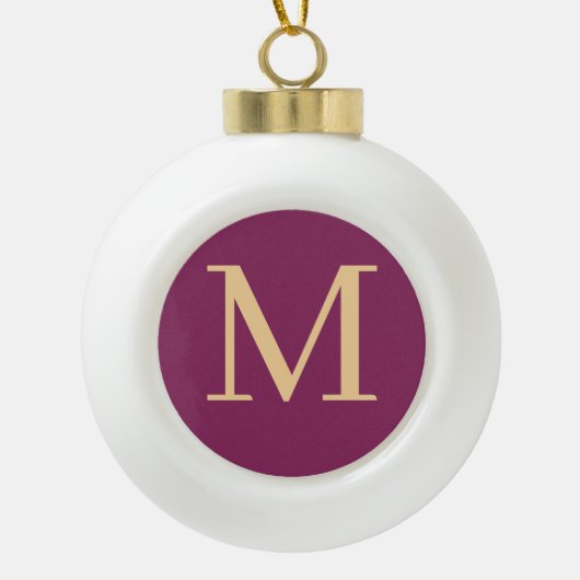 Eigen monogrammen keramische bal ornament (Voorkant)