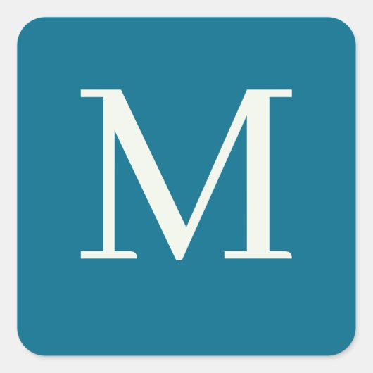 Eigen monogrammen vierkante sticker (Voorkant)