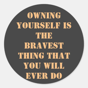 Eigen Motivatie woorden met eenvoudige tekst Ronde Sticker