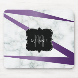 Eigen Muismat Marble Paarse Streak Monogram