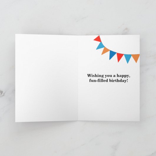 Eigen naam 10th Birthday Bunting Balloons Kaart (Binnen)