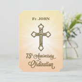 Eigen naam 75e Jubileum van Ordination Invite Kaart (Staand voorkant)