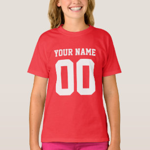 Eigen naam Aantal Football Jersey Shirt Girls