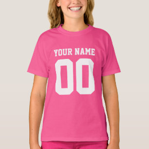 Eigen naam Aantal Football Jersey Shirt Girls
