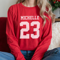 Eigen naam Aantal vrouwen Sport Jersey T-Shirt