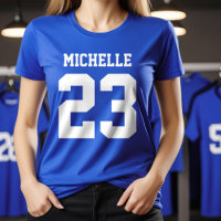 Eigen naam Aantal vrouwen Sport Jersey T-Shirt