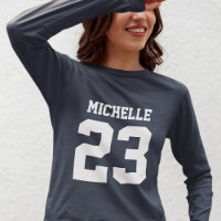 Eigen naam Aantal vrouwen Sport Jersey T-Shirt