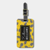 Eigen naam ananassen op goud bagagelabel (Voorkant verticaal)