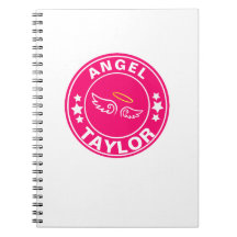 Eigen naam Angel princess Pink girly Notitieboek