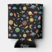 Eigen naam astronautenplanetruimte blikjeskoeler (Voorkant)