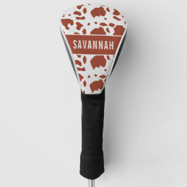 Eigen naam Ayrshire Koe Dierenpringspatroon Golfheadcover