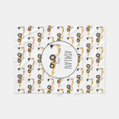 Eigen naam backhoe constructietechniek fleece deken (Voorkant (Horizontaal))