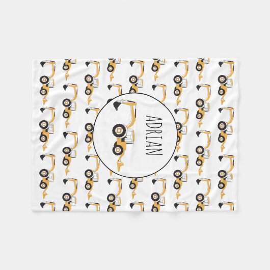 Eigen naam backhoe constructietechniek fleece deken (Voorkant (Horizontaal))