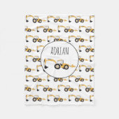 Eigen naam backhoe constructietechniek fleece deken (Voorkant)