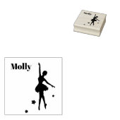 Eigen naam Ballerina Aangepast Initiaal Rubber Sta Rubberstempel (Gestempeld)