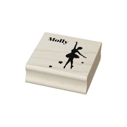 Eigen naam Ballerina Aangepast Initiaal Rubber Sta Rubberstempel (Stempel)