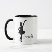 Eigen naam Ballerina Ballet Dancer Silhouette Mok (Links)