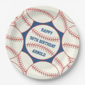 Eigen naam Baseball 50th Birthday Paper Bord (Voorkant)