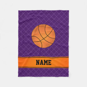 Eigen naam basketbal paarse crisishaarden fleece deken