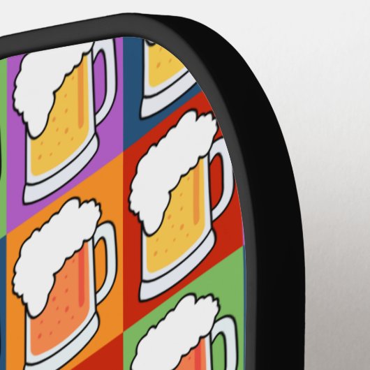 Eigen naam BEER Pop-Art Pickleball Paddle (Links Detail)