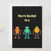 Eigen naam Birthday Robots Birthday Uitnodiging (Voorkant)