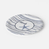 Eigen naam Blauw Nautical Starfish Bord (Gekanteld)