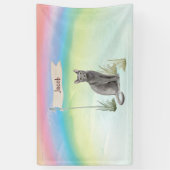 Eigen naam Blauw Russisch Kat Pet Spandoek (Verticaal)