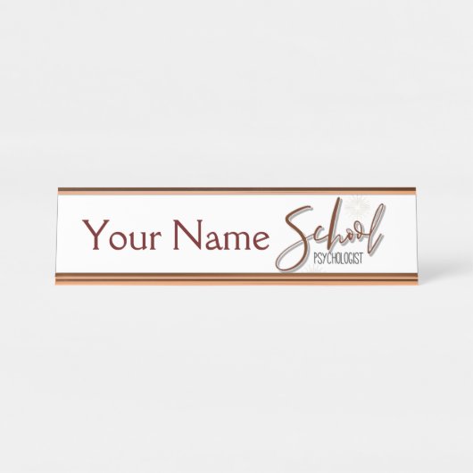Eigen naam Bord naam schoolpsycholoog bureau Naambordje (Voorkant)