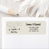 Eigen naam bruid en bruidegom modern penseelscript etiket (Insitu)