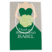 Eigen naam: bruidsbruidbruin-groene tas medium cadeauzakje (Voorkant)