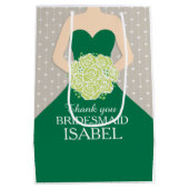 Eigen naam: bruidsbruidbruin-groene tas medium cadeauzakje (Achterkant)