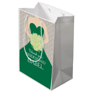 Eigen naam: bruidsbruidbruin-groene tas medium cadeauzakje