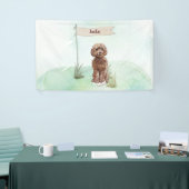 Eigen naam bruin cocao Pet Dog Spandoek (Beurs)