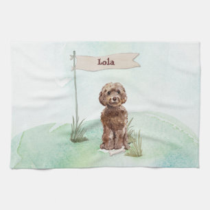 Eigen naam bruin cocao Pet Dog Theedoek