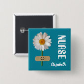 Eigen naam CadeauButtonnen voor verpleegkundigen Vierkante Button 5,1 Cm (Voorkant /achterkant)