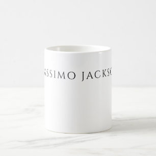 Eigen Naam Calligrafie Chic Eenvoudig Zwart Wit Koffiemok
