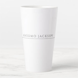 Eigen Naam Calligrafie Chic Eenvoudig Zwart Wit Latte Mok