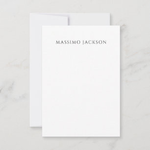 Eigen Naam Calligrafie Chic Eenvoudig Zwart Wit RSVP Kaartje