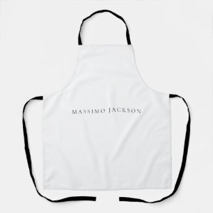 Eigen Naam Calligrafie Chic Eenvoudig Zwart Wit Schort