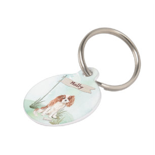 Eigen naam Cavalier King Charles Spaniel Pet Dog Huisdierpenning