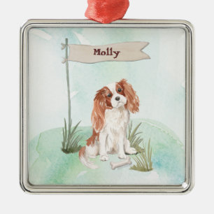 Eigen naam Cavalier King Charles Spaniel Pet Dog Metalen Ornament