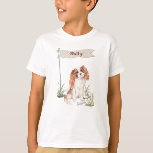 Eigen naam Cavalier King Charles Spaniel Pet Dog T-shirt